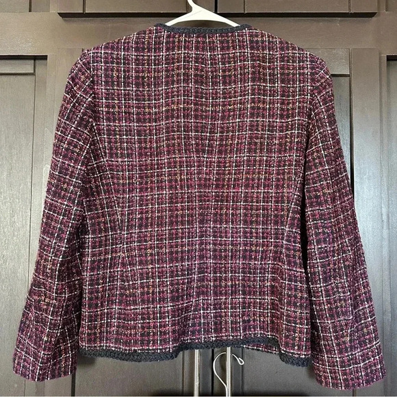 Laura Scott Womens Multicolor Plaid Tweed 2-Piece Skirt Suit 14P - Picture 4 of 14